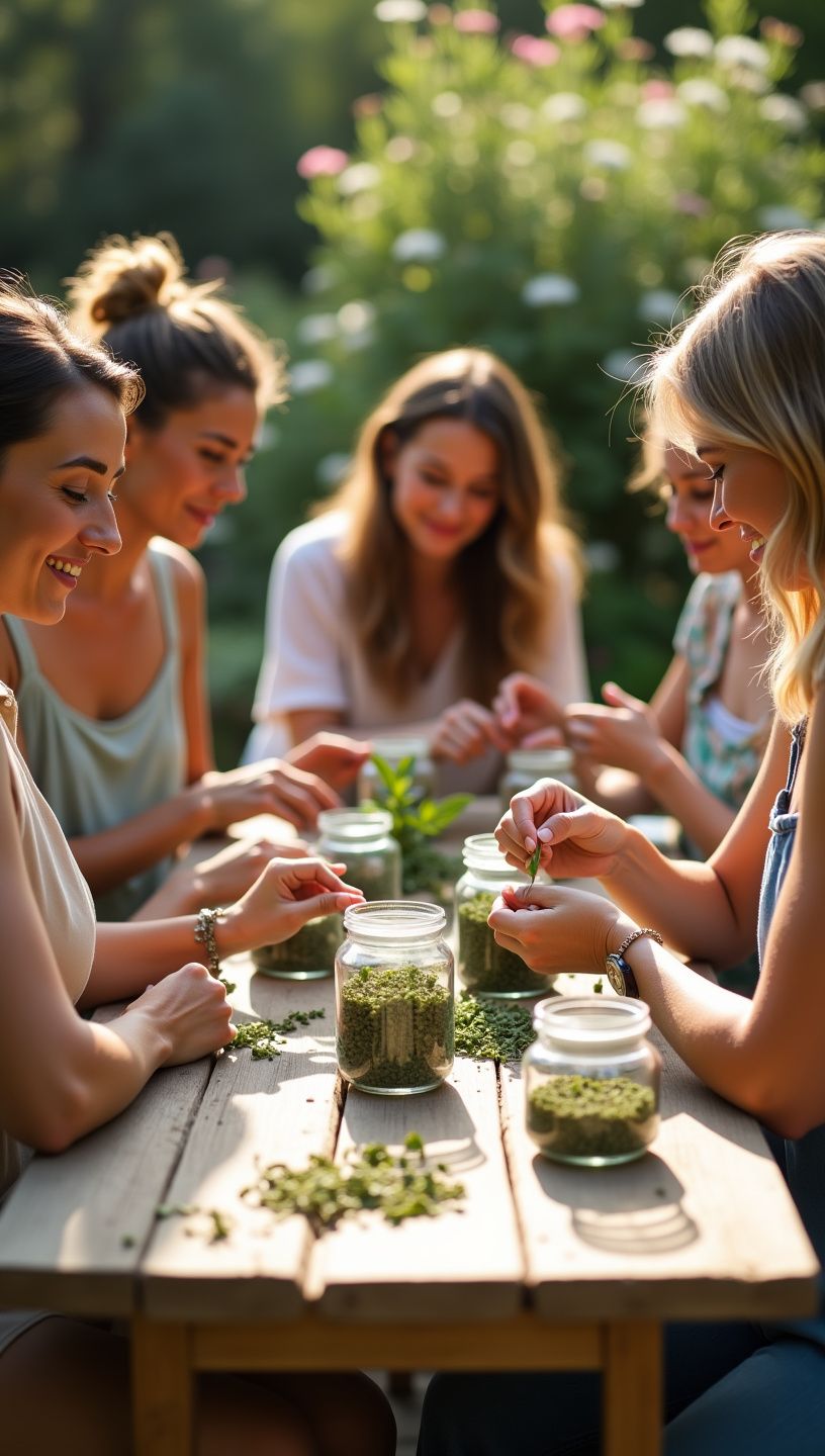 Γυναίκα που κάνει διαλογισμό σε φυσικό περιβάλλον με βότανα.